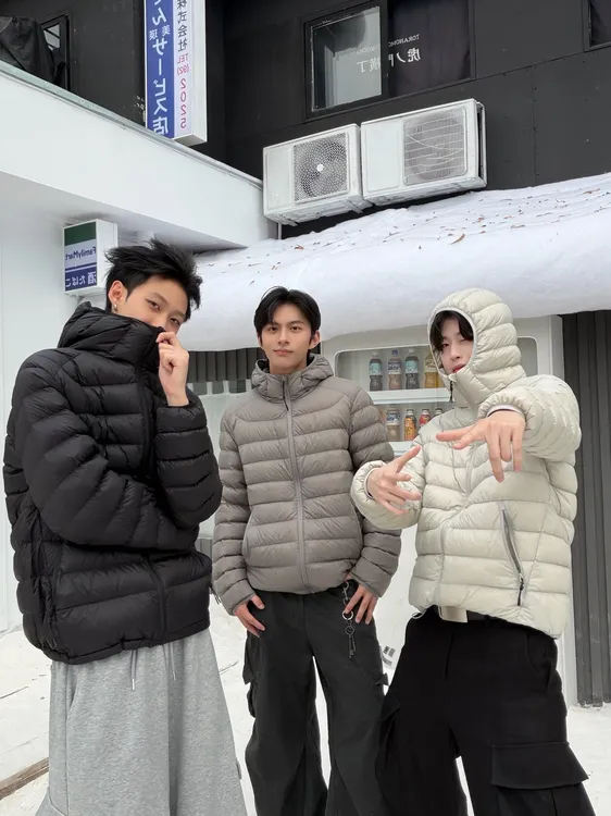 Kid The1One [新国标90白鸭绒] 排骨羽绒服轻量连帽发热保暖外套