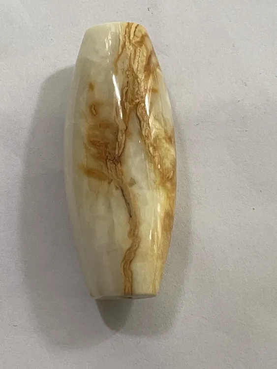 沁色蜜蜡妖孽花纹珠长桶珠11.57g53.6/21.6/16.5㎜蜜蜡配饰