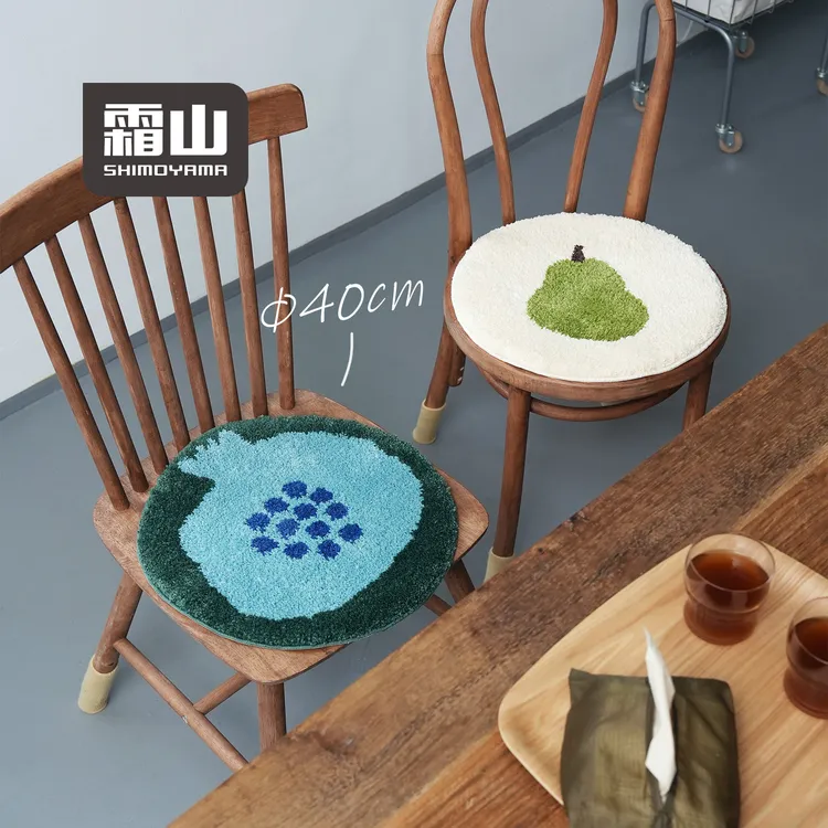 【霜山】水果图案绒坐垫餐桌椅子垫办公家用屁股垫季节通用凳子垫