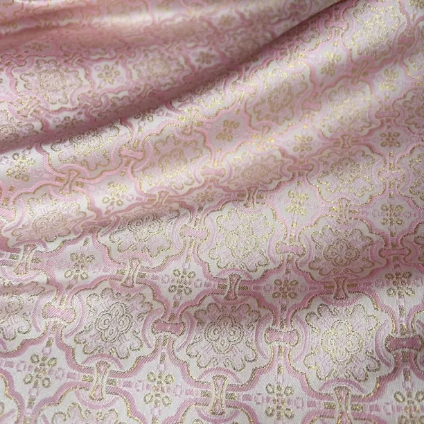 定胜纹织锦缎提花面料马甲上衣旗袍连衣裙国风面料