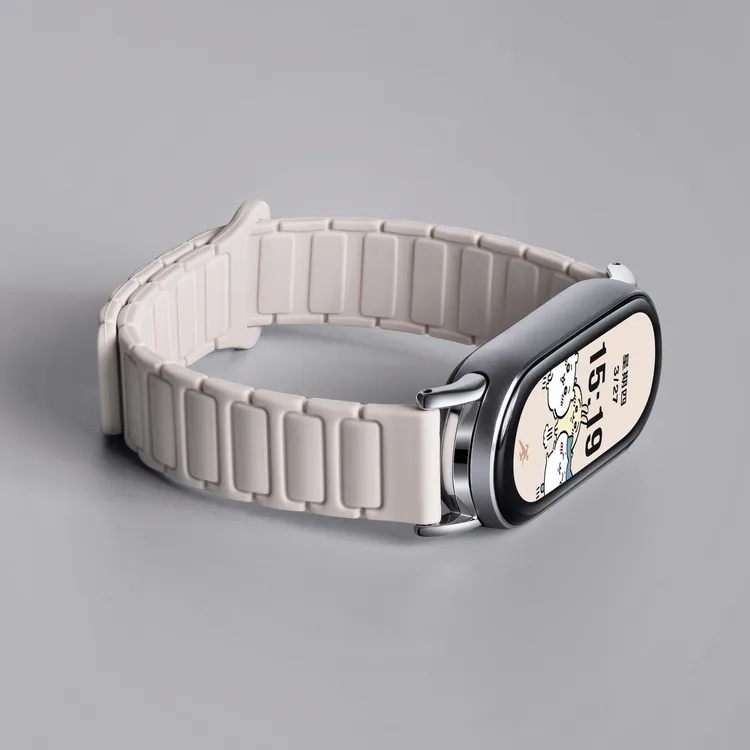 适用小米手环10/9表带硅胶磁吸腕带8NFC版装甲回环表链陶瓷版男女