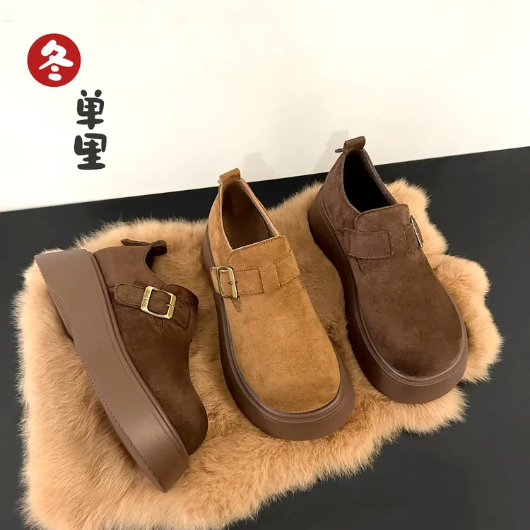 【单里】厚底勃肯鞋女2025春夏新款懒人一脚蹬复古博肯单鞋乐福鞋