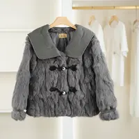 麦迪尚品  5091106 拼接领毛绒外套冬季女装品牌折扣