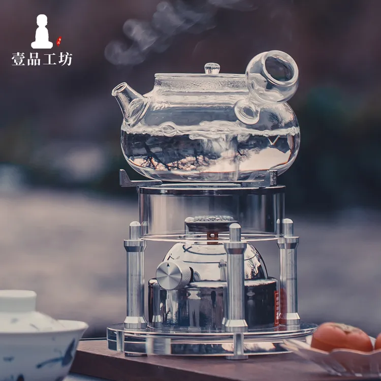 户外茶室茶空间充气煮茶壶烧水壶玻璃壶露营便携室外茶具防风