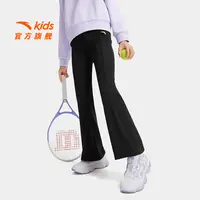 安踏儿童女童针织运动长裤2025新款透气舒适青少年弹力