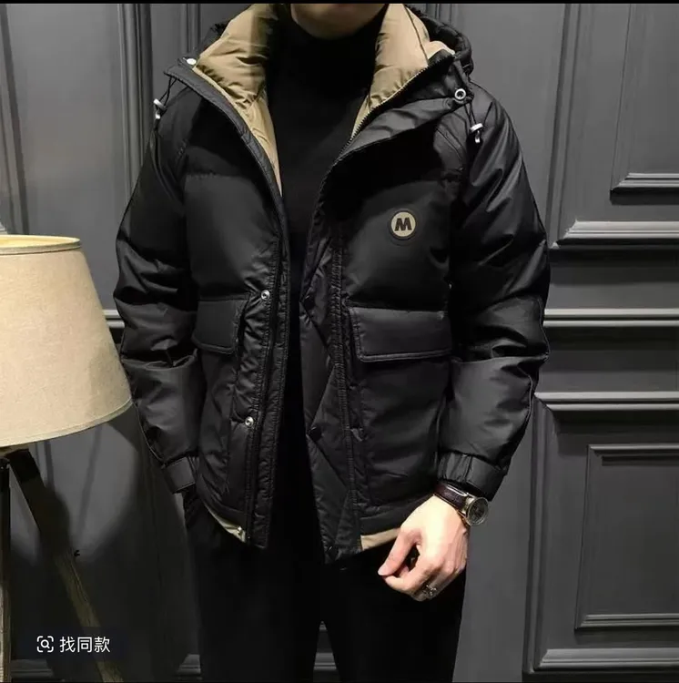 冬季羽服男短款连帽加厚上衣轻奢高级感时尚男士防寒保暖外套