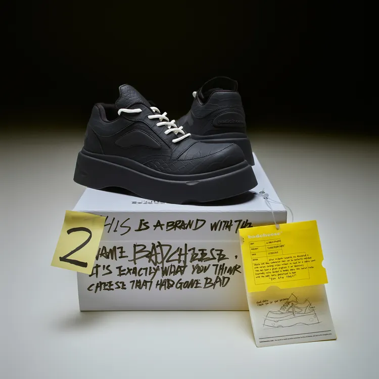 badcheese奶酪鞋 奥利奥黑色 秋冬头层牛皮增高厚底鞋