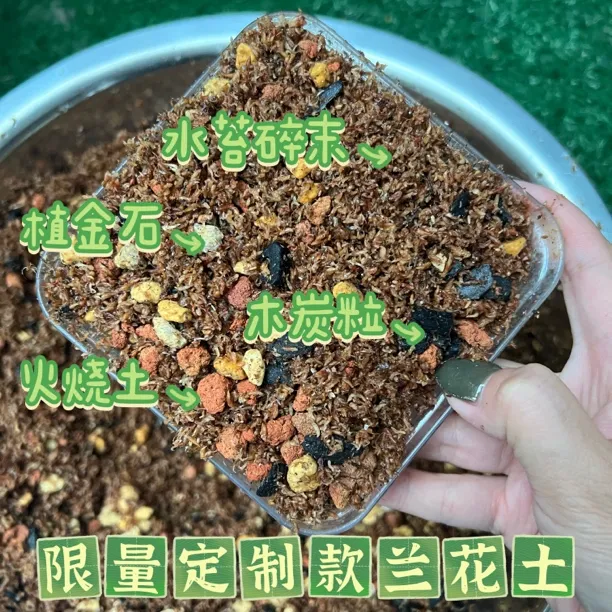 限量款新型兰花土水苔碎末混合植金石营养土园艺木炭兰花土专用土