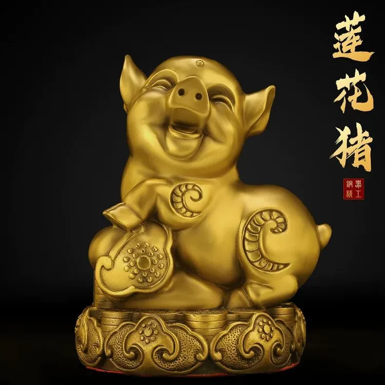 铜猪摆件大号黄铜金猪铜猪福猪创意猪可爱猪工艺品摆件客厅饰品