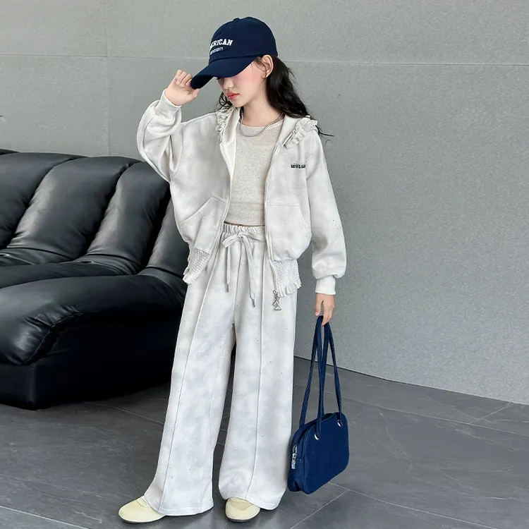 女童套装秋装2025新款洋气儿童春秋运动衣服中大童网红炸街两件套