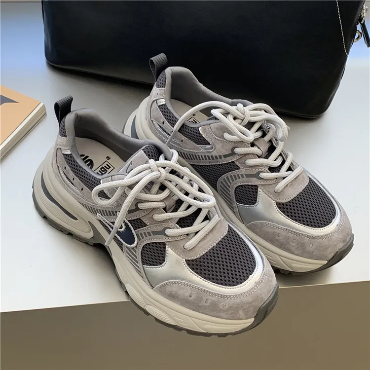 首谷SHOUGU正品老爹鞋女2026春季新款厚底增高透气复古休闲运动鞋