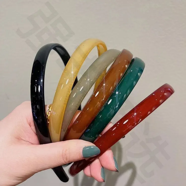 (新疆包邮)果冻色发箍年简约气质女带齿亚克力头箍发捆