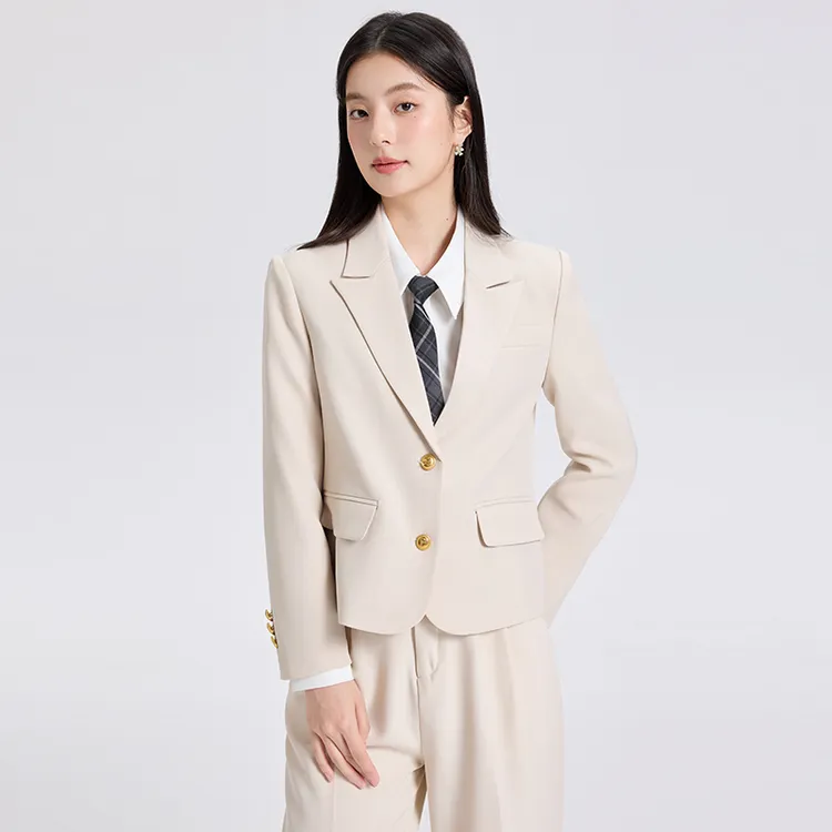 灰色职业西装套装女轻职场2025新款小个子大学生面试通勤正装西服
