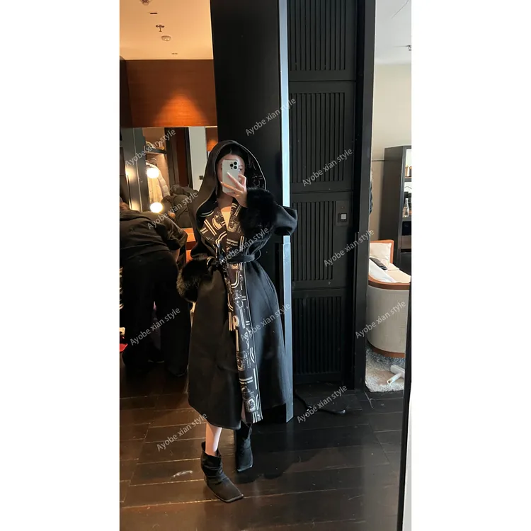 【AYOBE】小贤   绵羊毛雍容感狐狸毛经典高质大衣