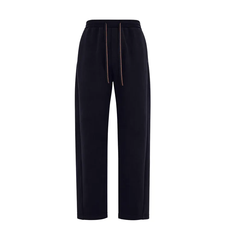 桑蚕丝羊毛混纺裤子男2025冬季加厚休闲直筒裤百搭潮流阔腿长裤男