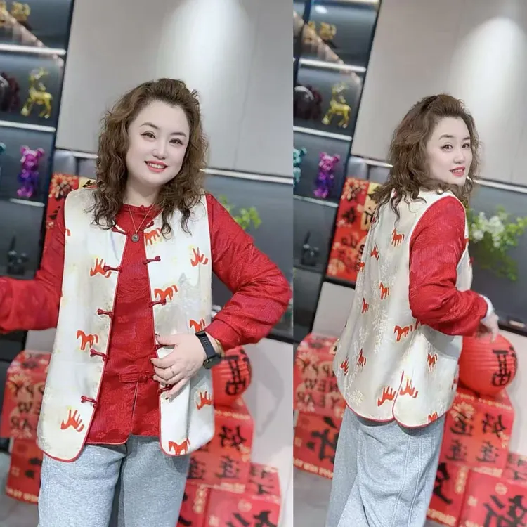 89131（丹姐家） 顺意福马--马年战袍新中式冬马甲外套背心
