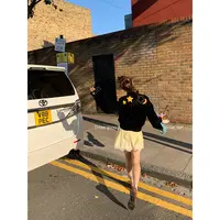 THREE GOOOD/三吉铆钉美式复古五角星贴布丝绒夹克外套Y725T11507
