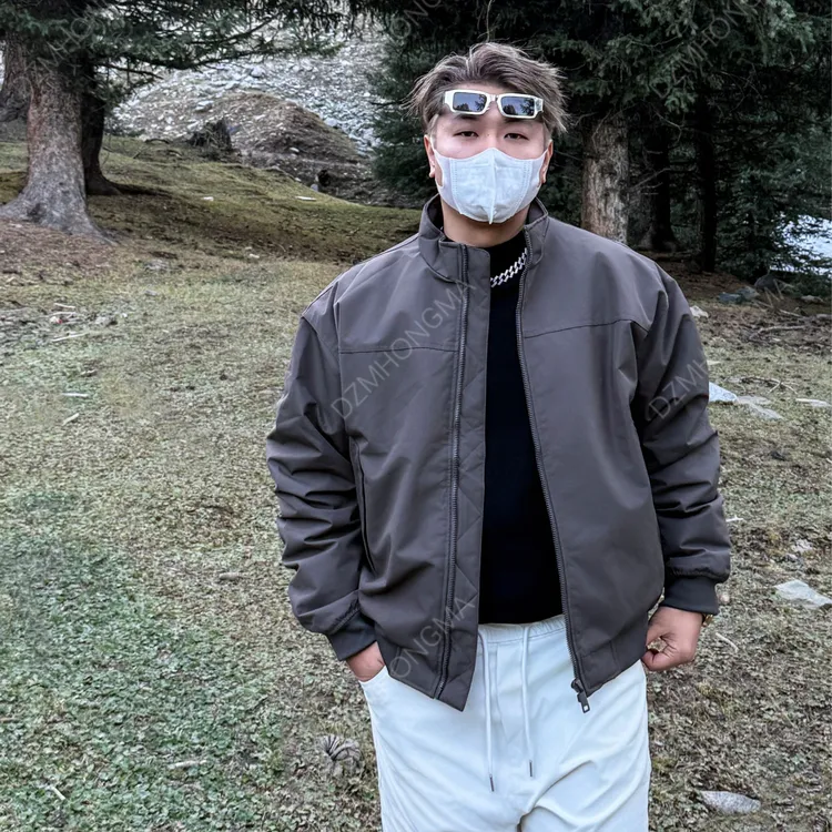 DAZHONGMA 哈灵顿羽绒服免烫户外百搭宽松纯色美式休闲风立领