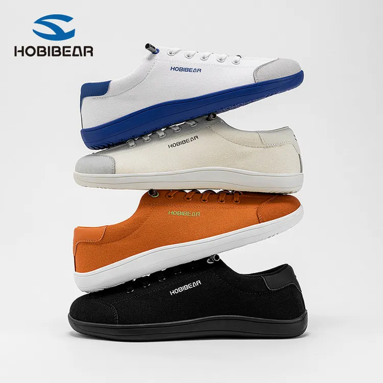 HOBIBEAR赤足宽头大码4e女鞋零落差2025新款薄底赛车鞋一脚蹬男鞋