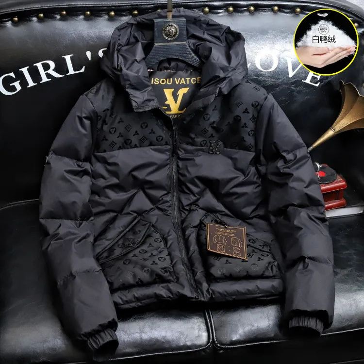BQDK欧货高端连帽羽绒服男士保暖加厚大口袋外套冬季轻奢羽绒衣男