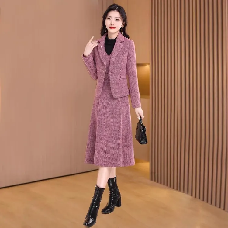 喜婆婆喜妈妈婚宴装连衣裙女2025早秋新款爆款轻奢气场强大两件套