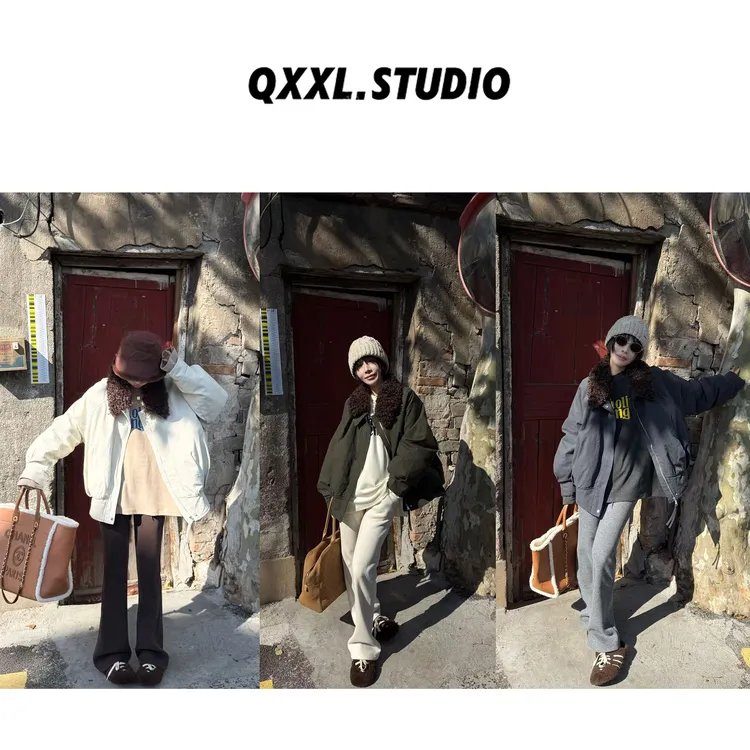 邱小小丽呀 冬季新款韩版可拆卸毛领90绒羽绒服纯色百搭保暖外套