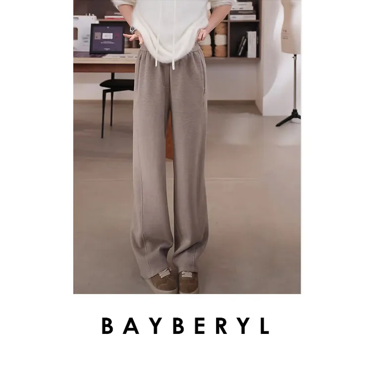 BAYBERYL老贝QQ裤*抓绒羊毛松紧腰拉链秋休闲裤XXK5I1303-10/12