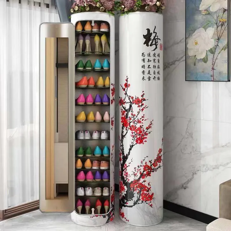 创意旋转鞋柜圆筒圆柱形360旋转鞋架现代简约多层收纳柜省空间