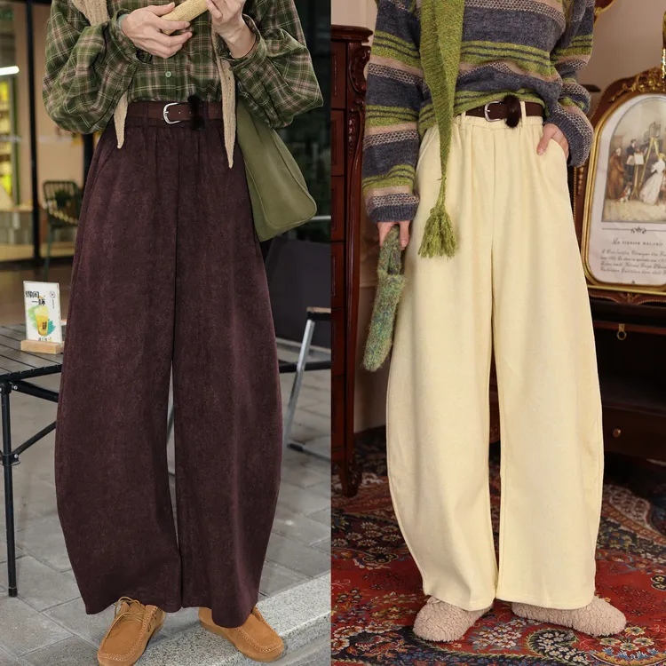 (含腰带）陈大器【季风笔记】港风加绒秋冬高腰显瘦长裤JM2477366