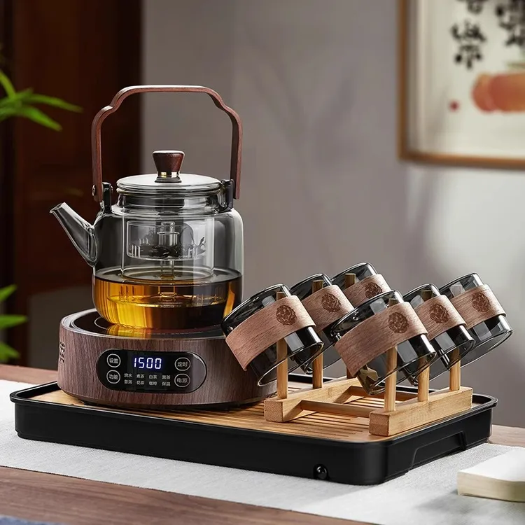加厚蒸煮一体煮茶器茶具高档泡茶器玻璃套装煮茶壶电陶炉烧水家用