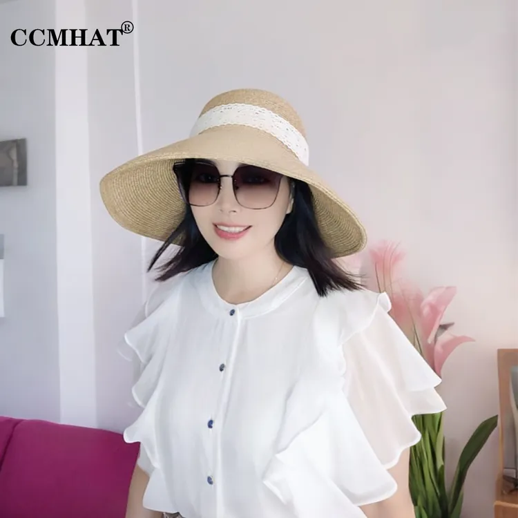 CCMHAT高定帽子防晒遮阳帽女士 DIY 蕾丝巾帽子时尚夏天韩版ins风