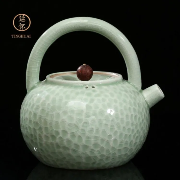 廷怀窑工作室款[大号锤纹壶]提梁壶茶壶
