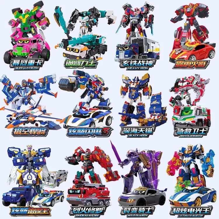 正版炫卡斗士3炫蓝闪电变形机甲机器人2玩具儿童男孩金刚旋雷霆王