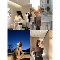 「C位tee!软黄金山羊绒」柔软山羊绒圆领长袖t恤 多色入打底