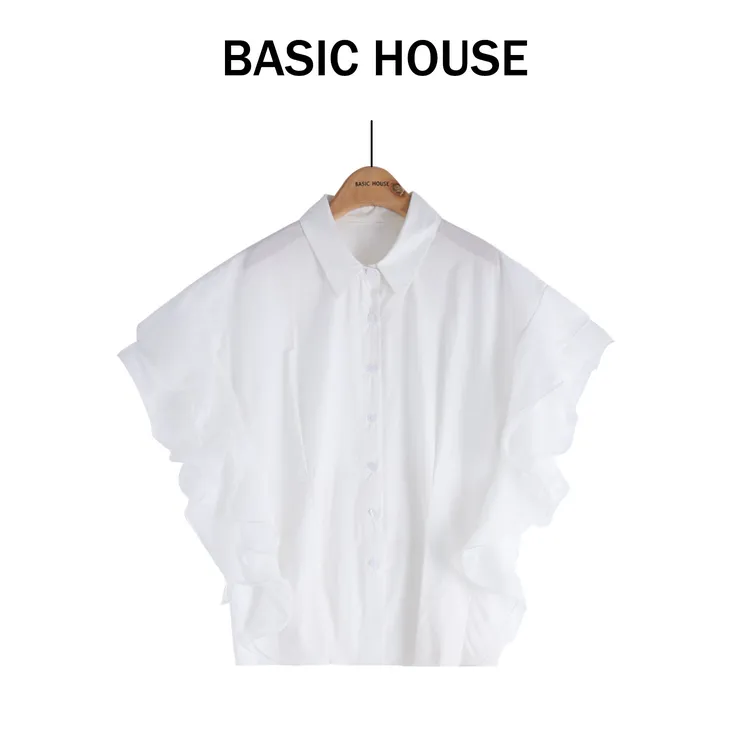 Basic House/百家好显瘦气质时尚法式小众设计感衬衫B1335B5MS42
