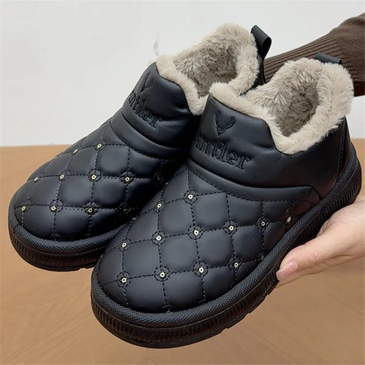 冬季爆款厚底增高加绒加厚女棉鞋老北京棉靴新款百搭休闲妈妈鞋