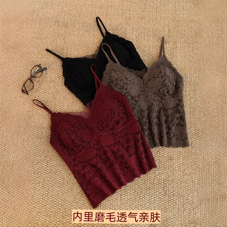 蕾丝吊带短款打底美背性感显瘦百搭外穿镂空修身露背设计感背心