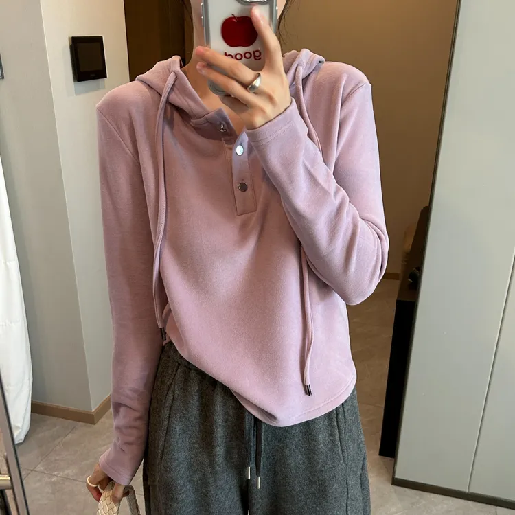 「新面料 膨体暖绒」双面绒加厚保暖帽衫卫衣 冬季百搭打底衫T178