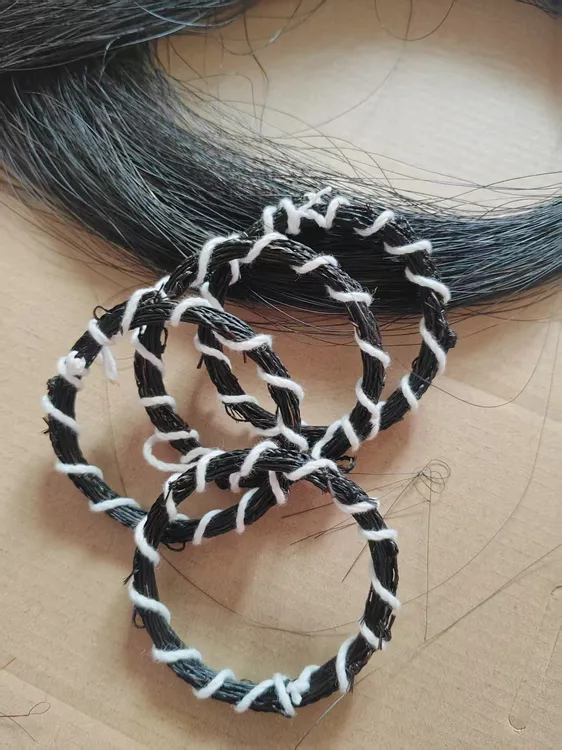 手工编织黑色马尾套圆圈6公分鸟类用品