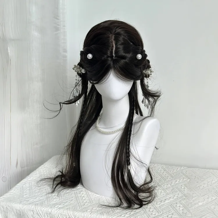 【稚禾】假发女长卷发女日常古风中分大波浪空气刘海仿真发全头套式