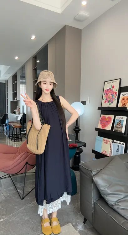 孕妇裙2025夏季新款宽松休闲时尚洋气甜美气质显瘦减龄孕妇连衣裙