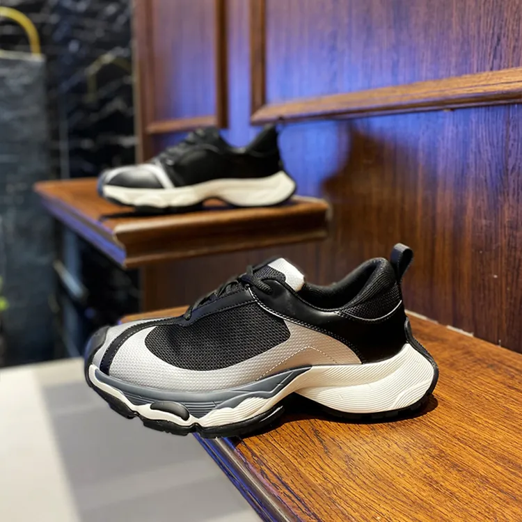 潮男鞋2025年春夏新款网面透气运动休闲轻奢男鞋高级感时尚老爹鞋