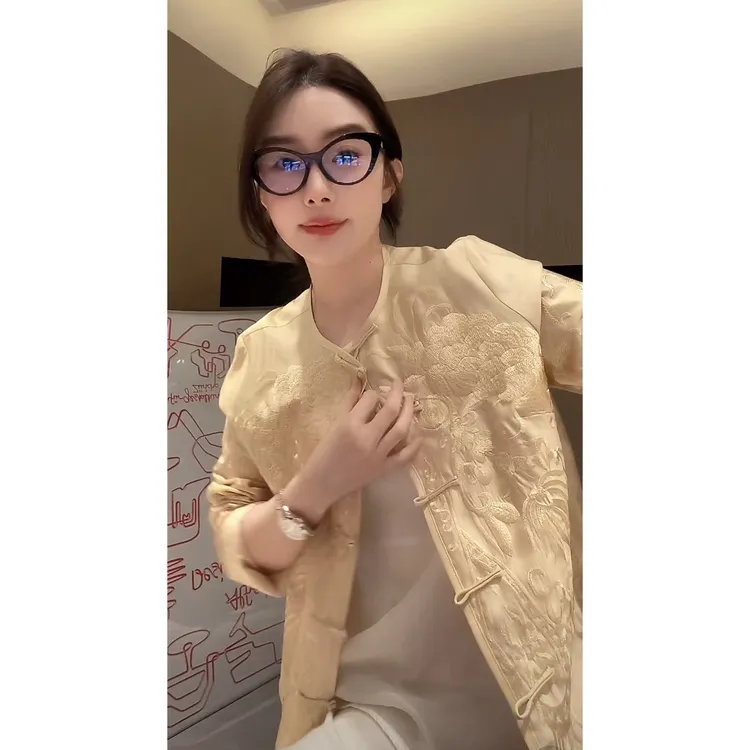 ZHUIMU.【清雅盛开】新中式国风提盘扣重工刺绣外套ZM8065..