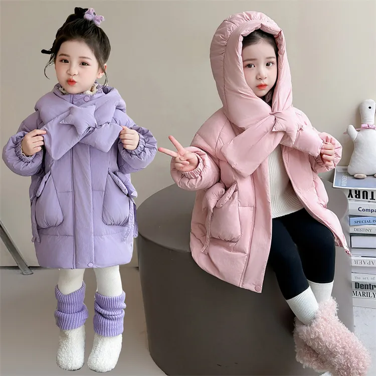 2025冬季新款女童羽绒服中长款宝宝加厚外套儿童1-9岁儿洋气衣服