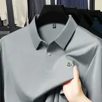 蒙口柒系列2025年秋季新款长袖t恤男士中青年免烫垂感休闲polo衫