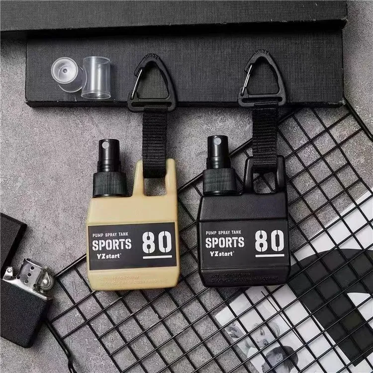 户外露营驱蚊喷雾瓶消毒瓶随身旅行便携分装隨身軍事80ml黑色喷壶