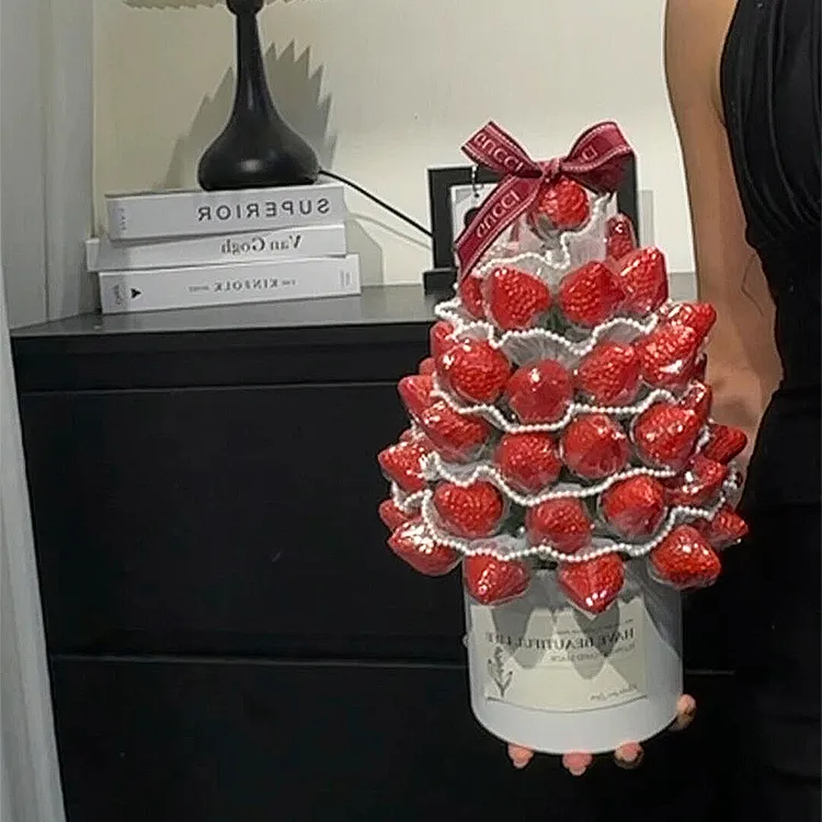 创意草莓塔草莓圣诞树手工diy材料包抱抱桶水果礼盒圣诞节礼物