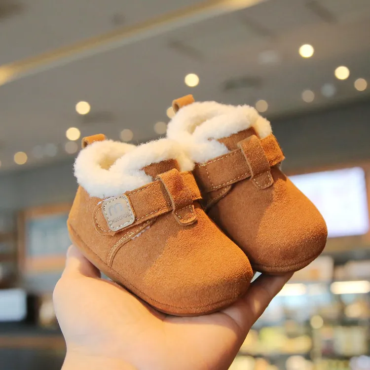 冬季加绒勃肯鞋0-2岁婴幼儿男女宝宝防滑软底加绒保暖百搭学步鞋
