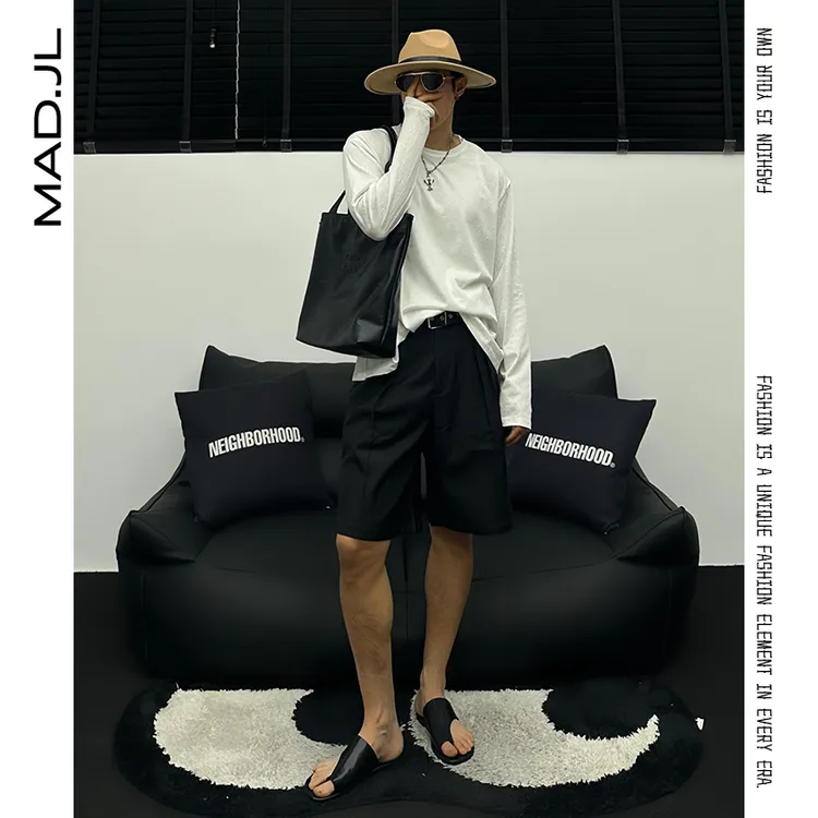 Mad春夏气泡点防晒松弛内搭宽松休闲百搭纯色打底长袖T恤男女同款