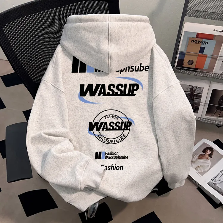 WASSUP HSUBE美式潮流oversize套头连帽卫衣宽松休闲重磅上衣外套
